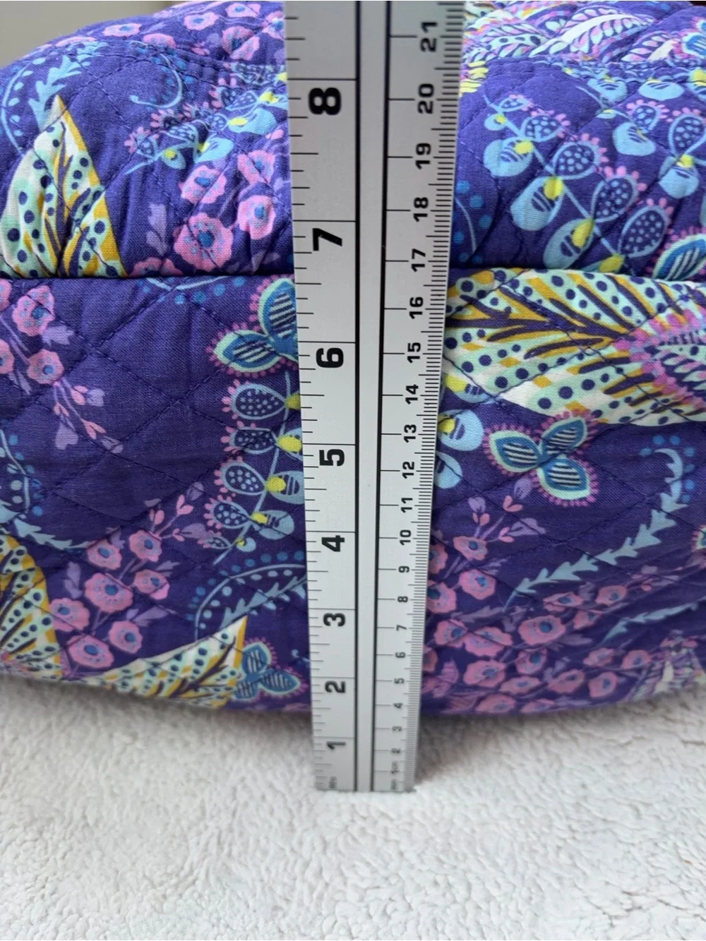 Vera Bradley Quilted Purple Backpack Retired Batik Leaves Pattern